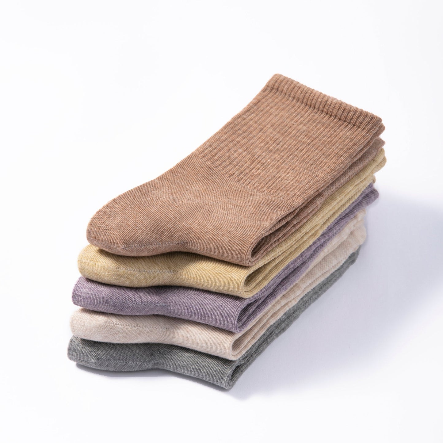 Little Yoga Socks Serene Socks- Adult Organic Cotton Non-Slip Socks- 4 Seasons- Lemon- 2 Pairs