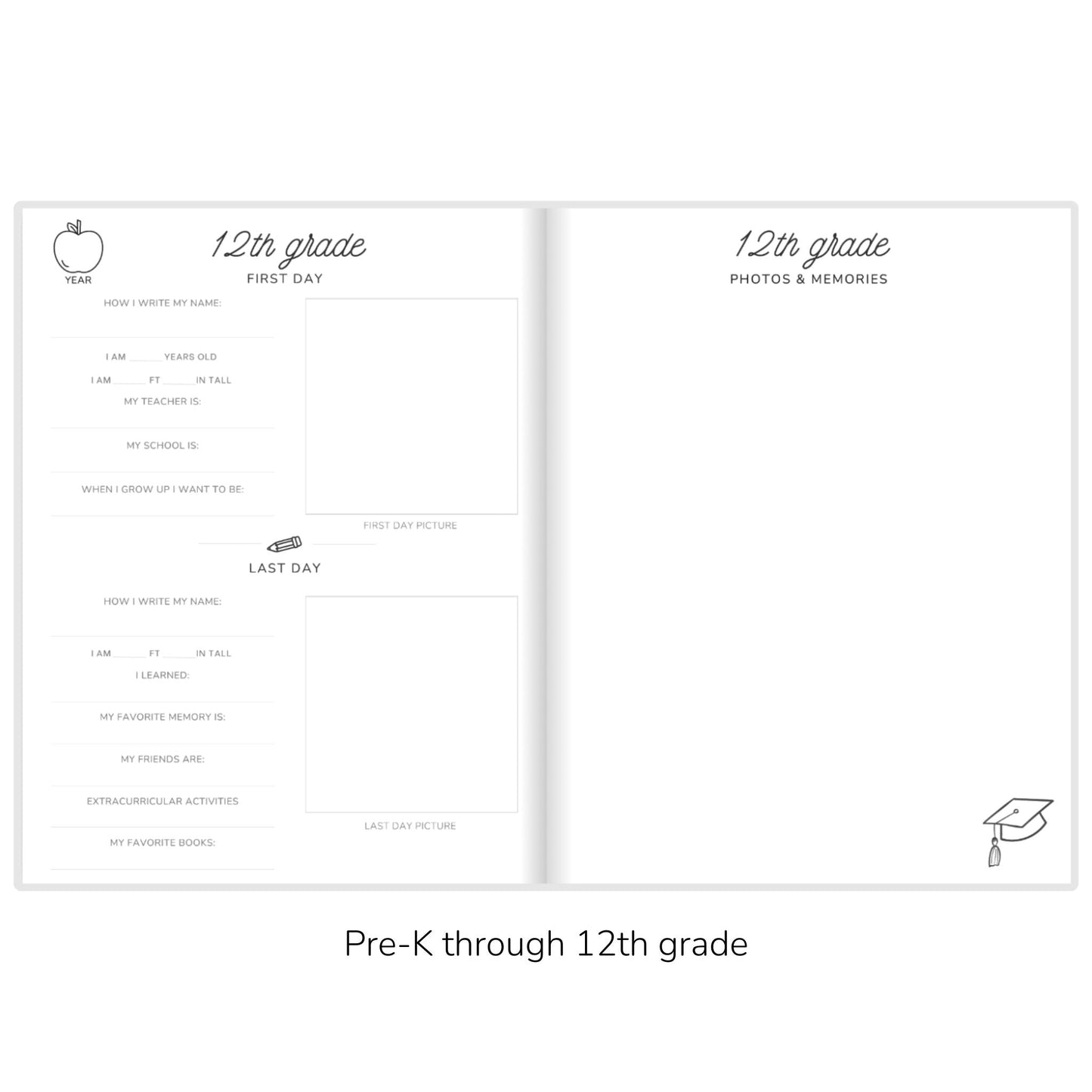 Classic Blue Gingham School Memory Journal