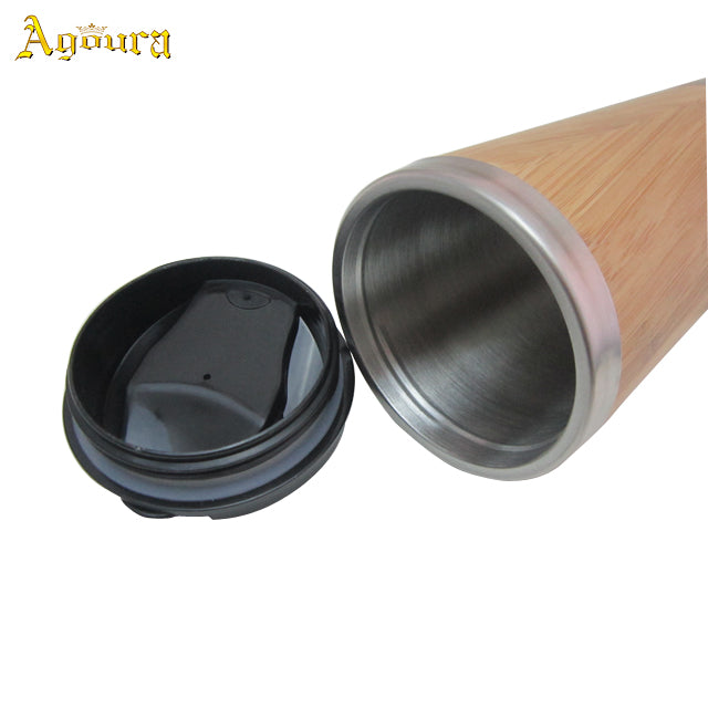 Stainless Steel Bamboo Travel Coffee Mugs