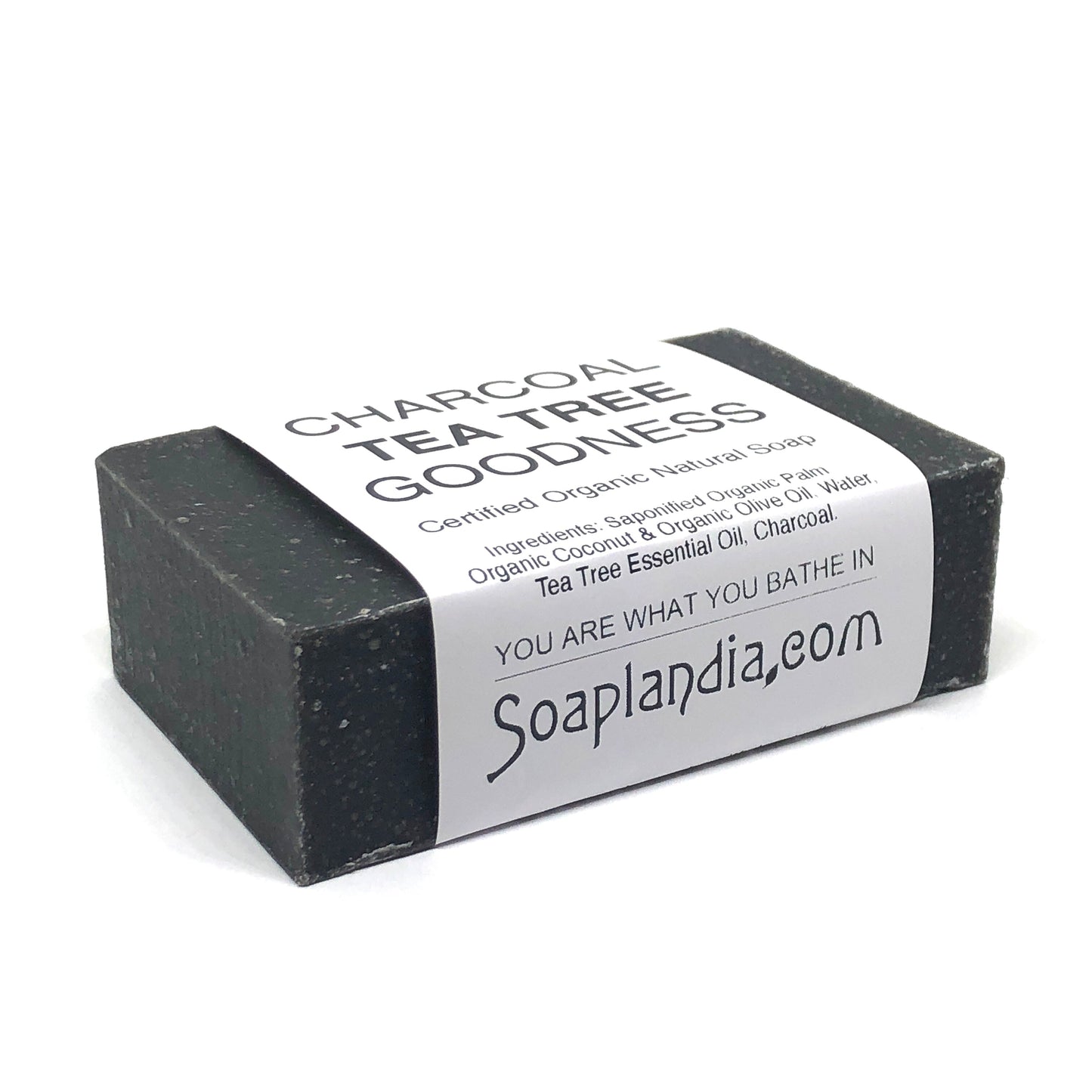 Soaplandia Soap Store Charcoal Tea Tree Goodness Bar Soap, Certified Organic