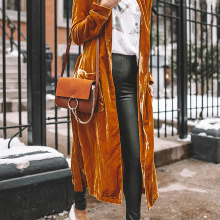 Open Front Long Sleeve Longline Cardigan