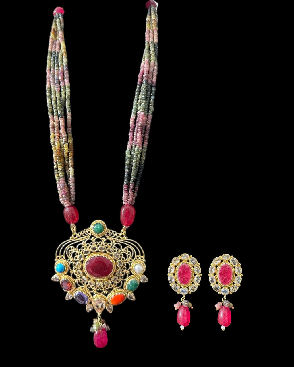 DLN127 Adaya multicolor natural  beads necklace ( READY TO SHIP )