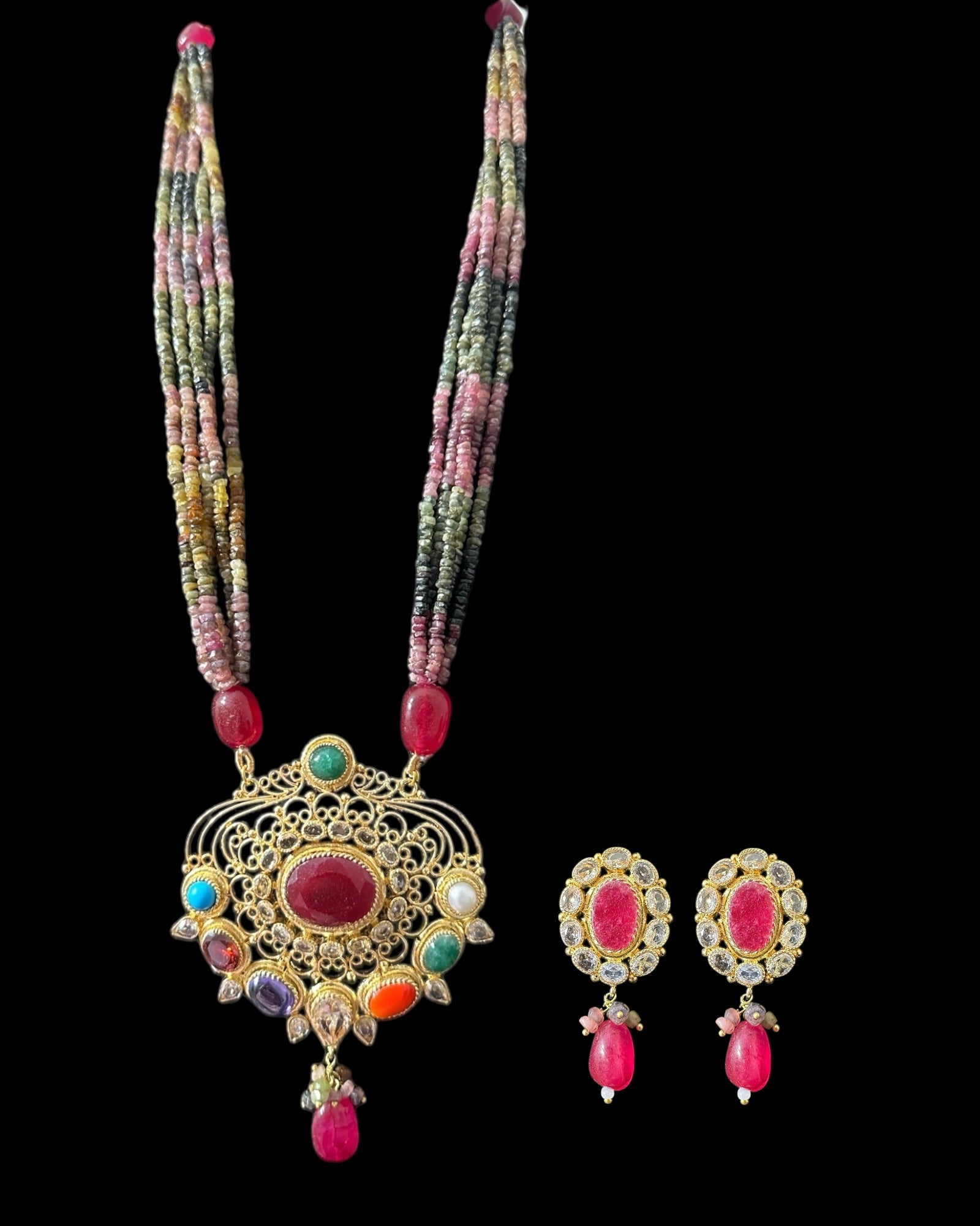 DLN127 Adaya multicolor natural  beads necklace ( READY TO SHIP )