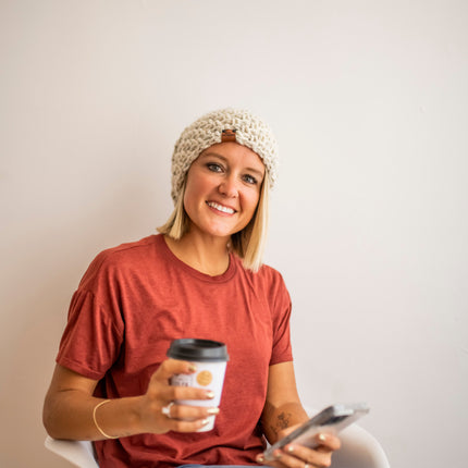 Crochet Slouch Hat | Neutral Slouchy Beanie