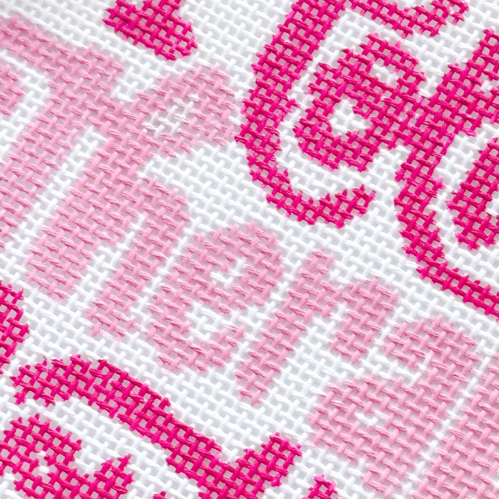 Cotswold Co Designs - Mental Health Needlepoint Canvas, Modern Cheeky Needlepoint Pillow Canvas, 13 Mesh, 9”x6” design, Snarky Needlepoint Canvas