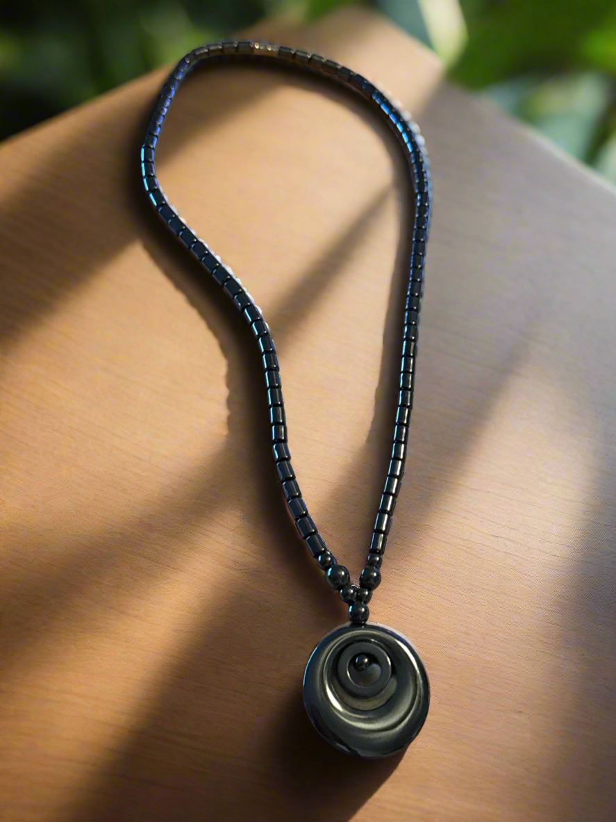 Hematite Double Circle Necklace