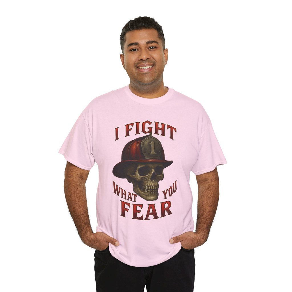 Skull Firefighter Tee - I Fight What You Fear, Casual Shirt, Gift for Firefighters, Halloween Costume, Unisex Apparel