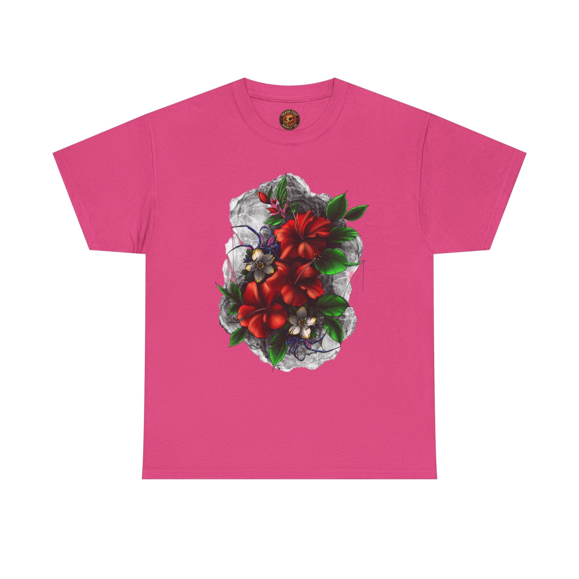 Crimson Bloom Tattoo T-Shirt – Lara Davenport x Trash Cult Supply Co. Collab (Gildan 5000)