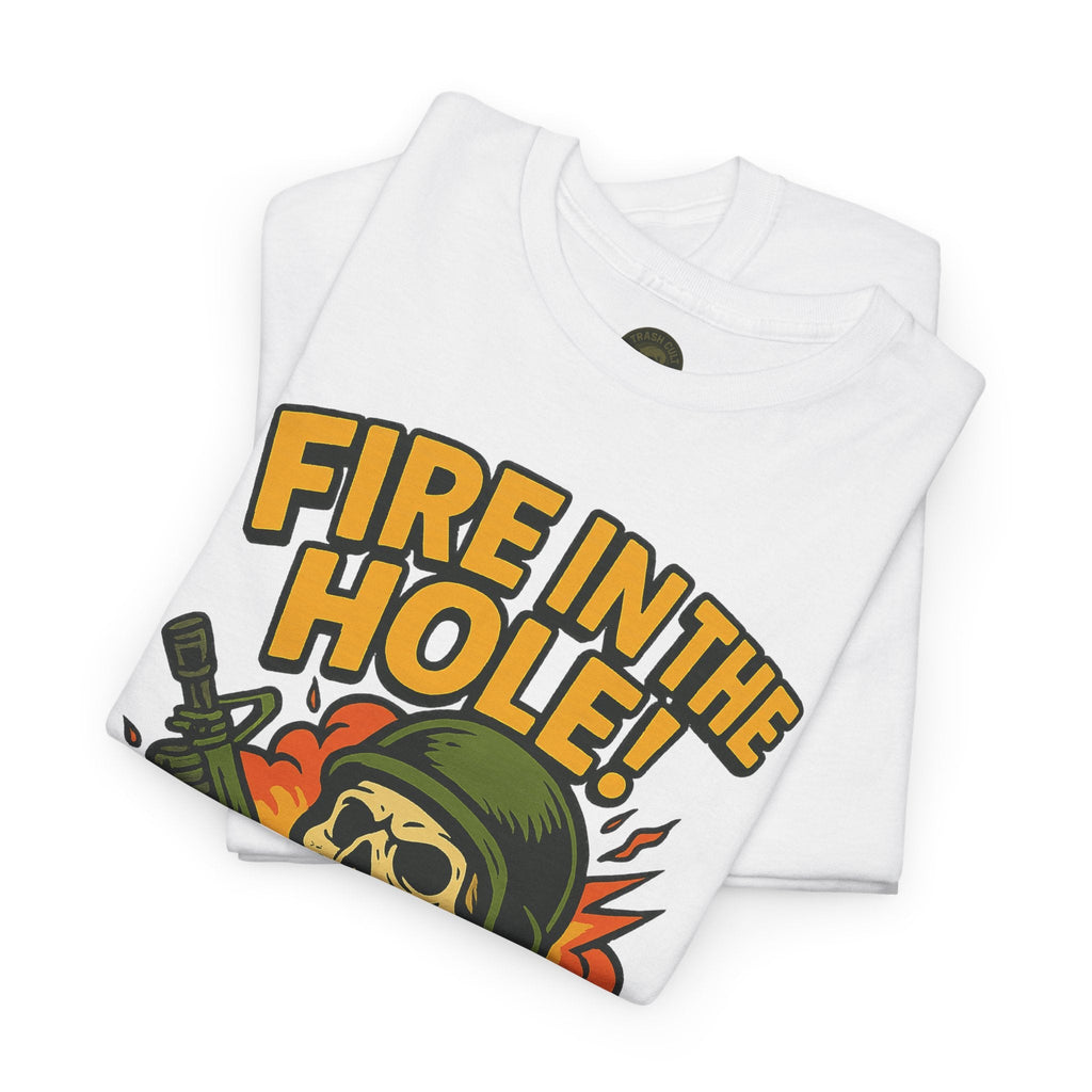 Fire in the Hole! Skeleton Soldier T-Shirt – Trash Cult Supply Co. | Gildan 5000 Combat Graphic Tee