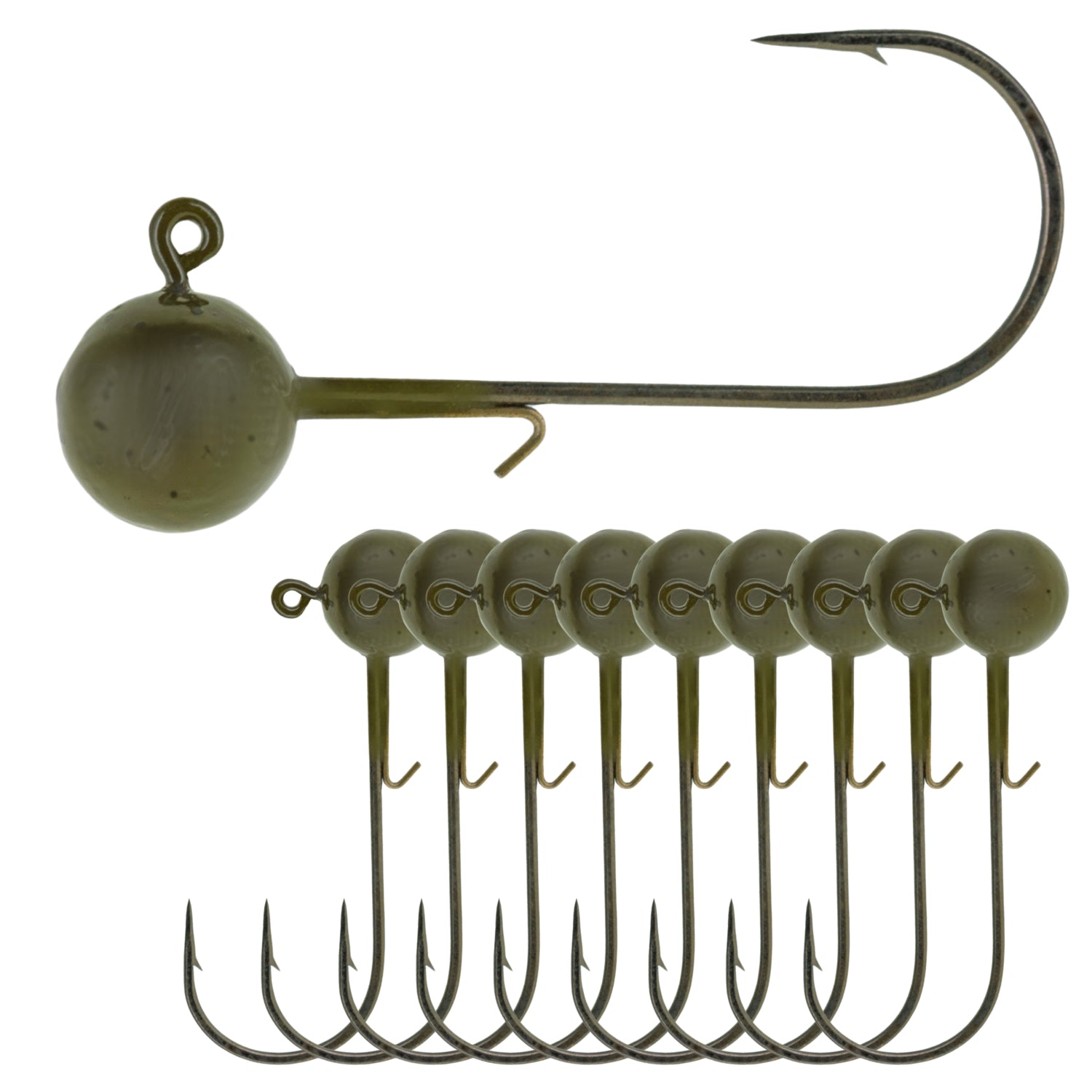Reaction Tackle Lead Ball Jigs (10-Pack) – Premium Round Jig Heads for Soft Plastics - New