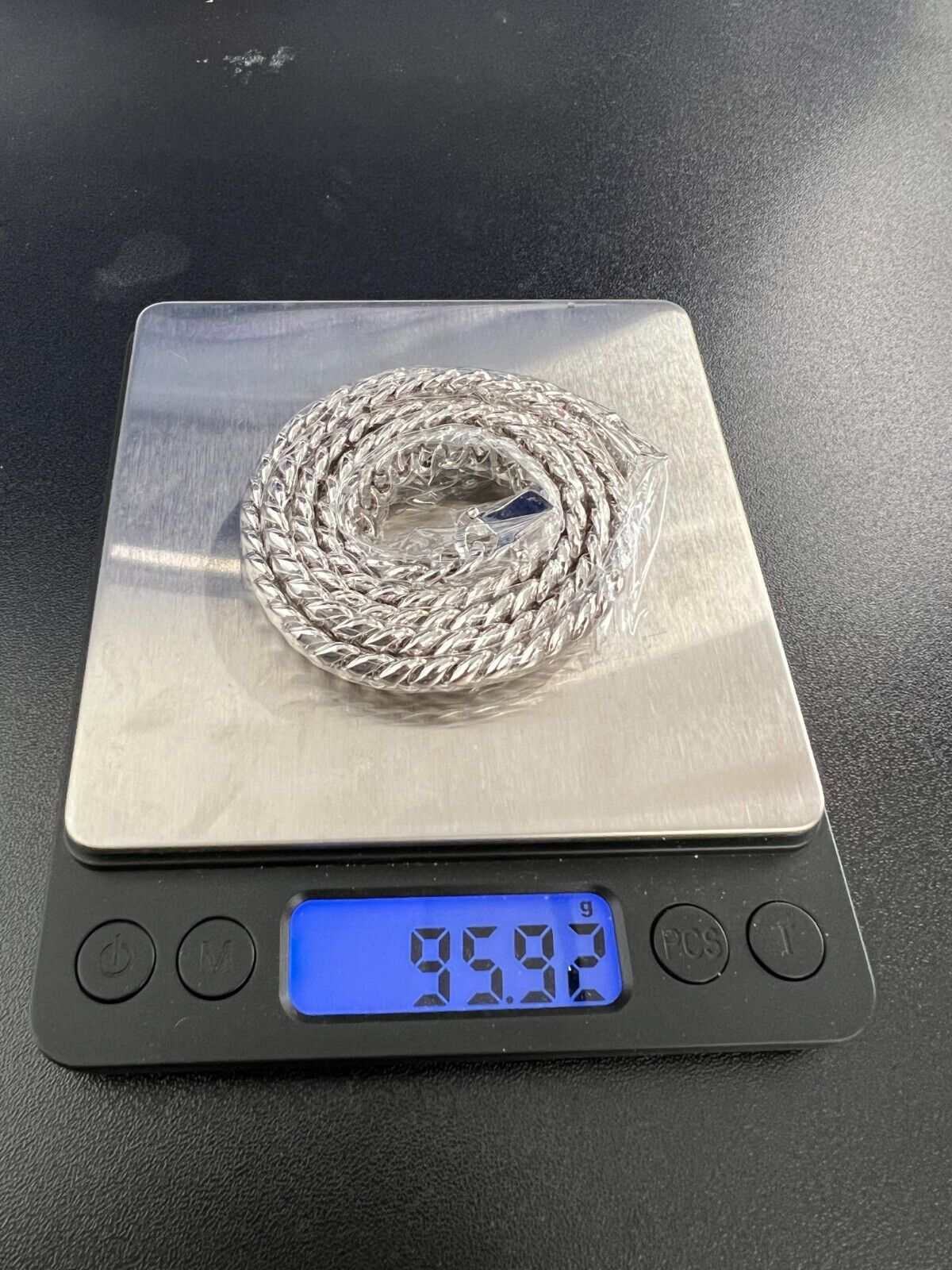 Mens Solid 925 Sterling Silver Moissanite Cuban Link Chain Hip Hop Necklace