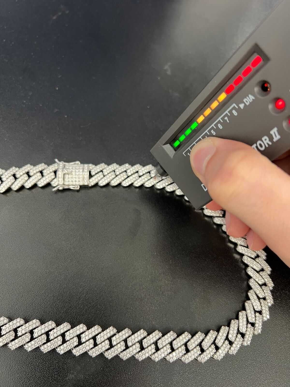 23.97ct Moissanite Real Miami Cuban Link Chain Iced Hip Hop 925 Silver Necklace