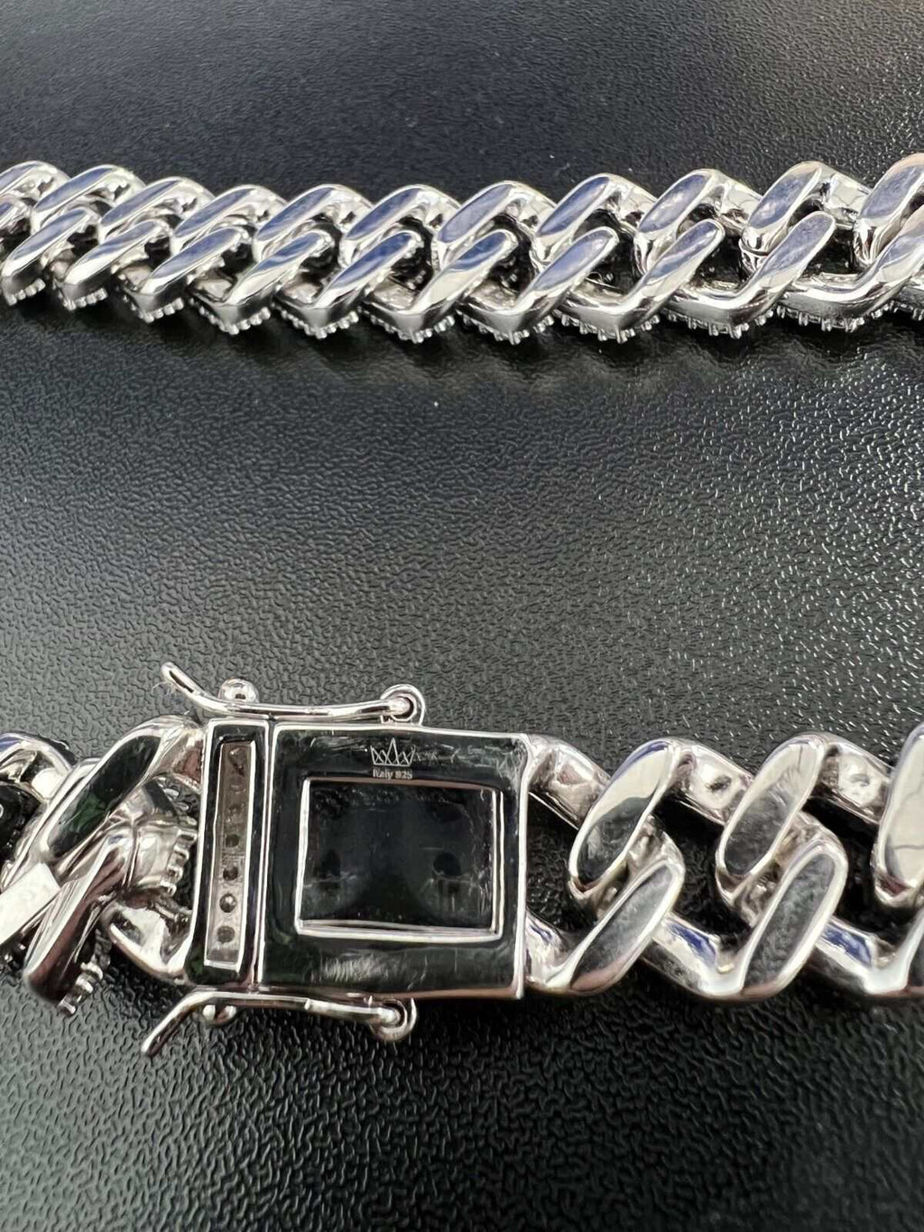 23.97ct Moissanite Real Miami Cuban Link Chain Iced Hip Hop 925 Silver Necklace