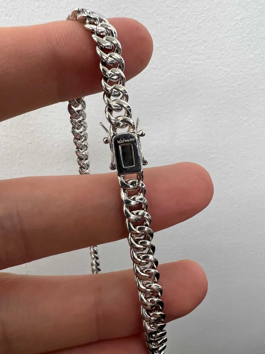 Mens Real Moissanite Iced Cuban Link Chain Solid 925 Sterling Silver Hip Hop