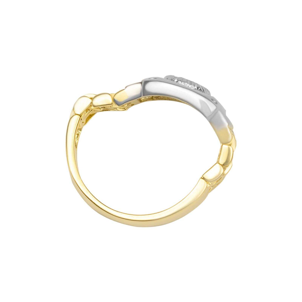 10K Vermeil Gold Watch Design Ring - 925 Sterling Silver