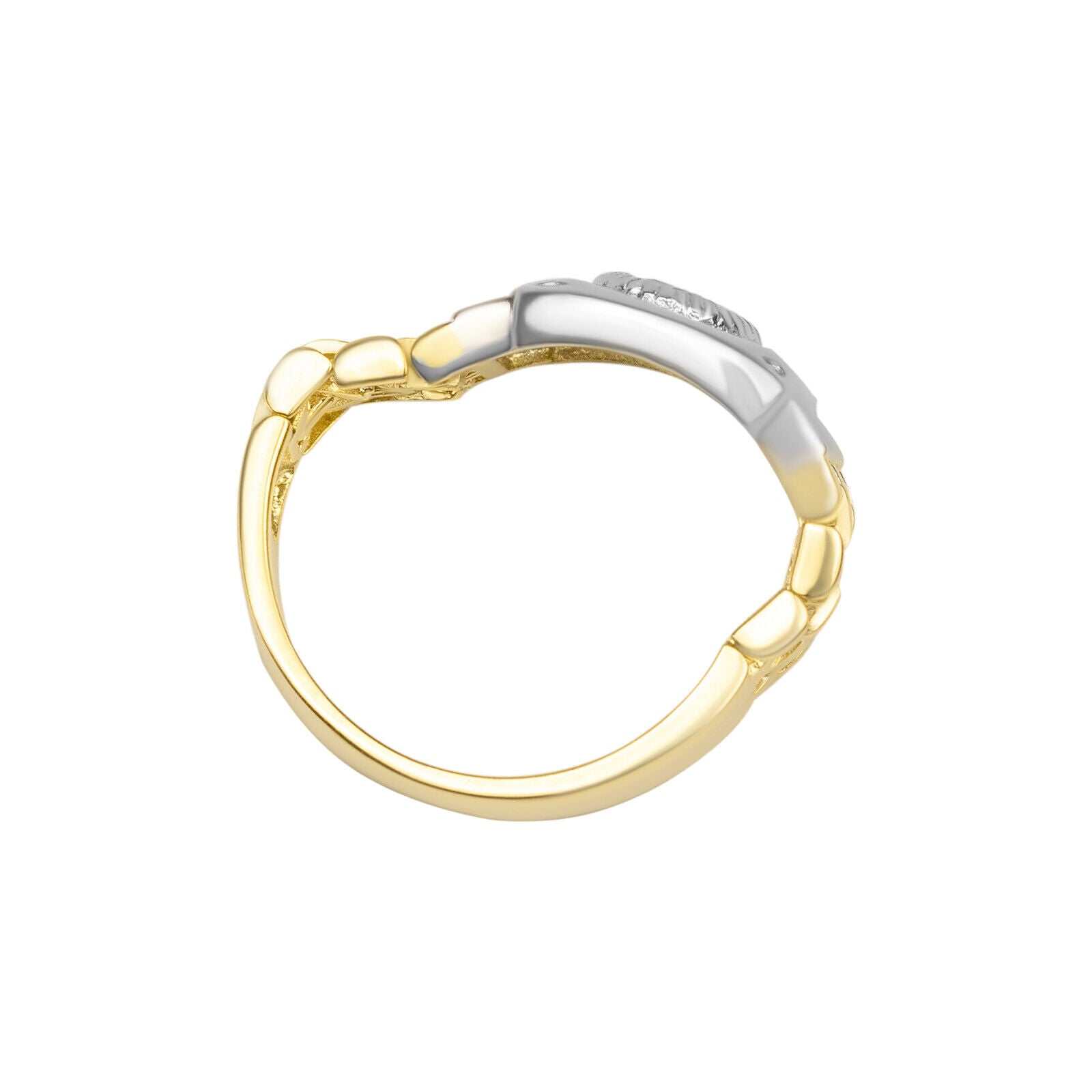 10K Vermeil Gold Watch Design Ring - 925 Sterling Silver