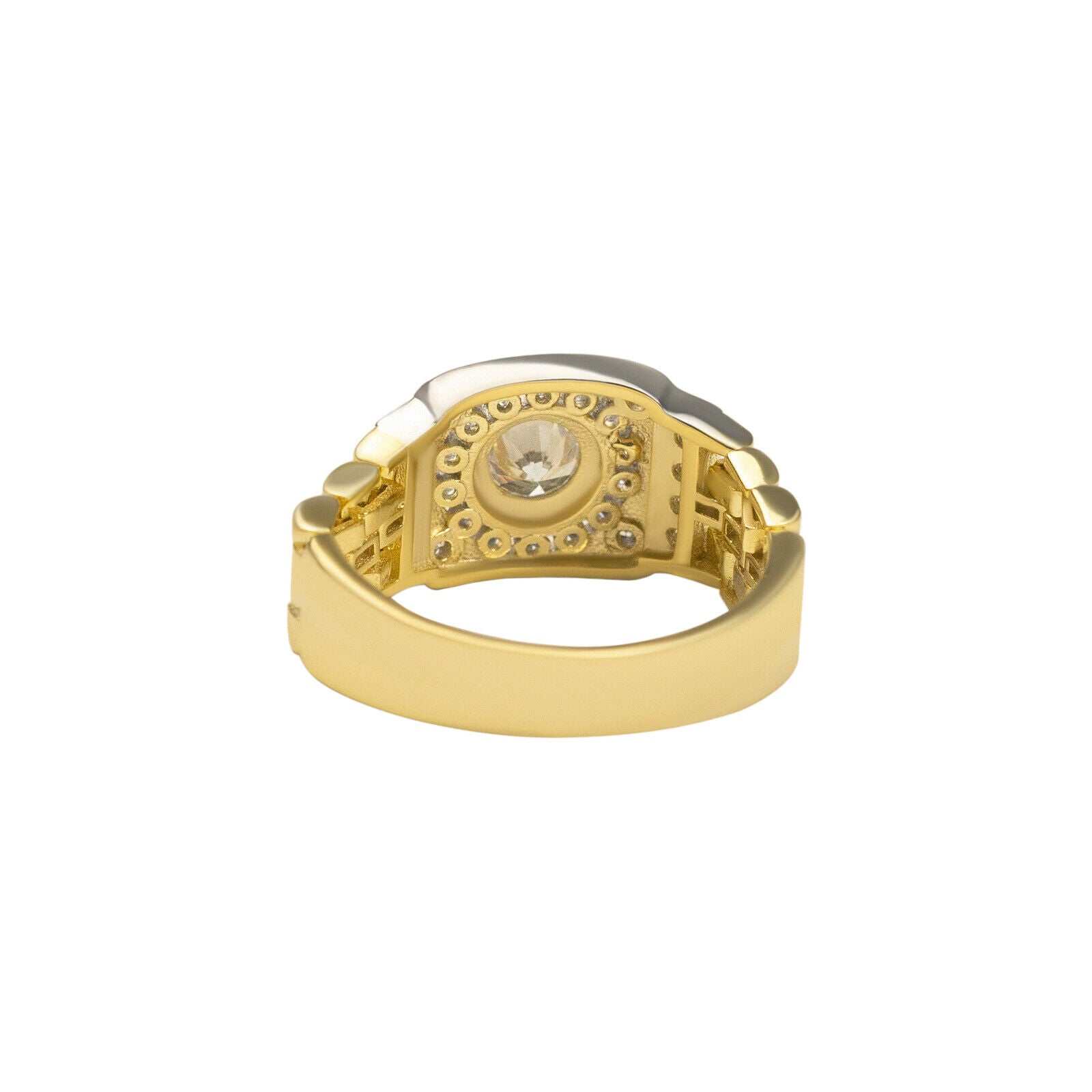 10K Vermeil Gold Watch Design Ring - 925 Sterling Silver