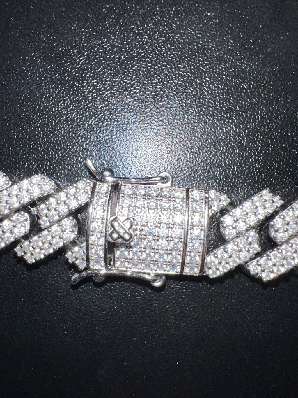 23.97ct Moissanite Real Miami Cuban Link Chain Iced Hip Hop 925 Silver Necklace