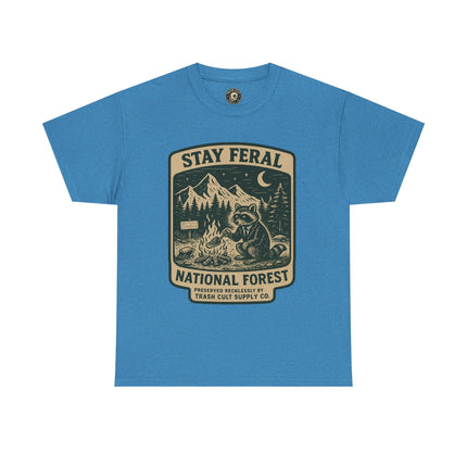 Stay Feral National Forest Shirt – Vintage Raccoon Camping Tee – Trash Cult Supply Co – Gildan 5000