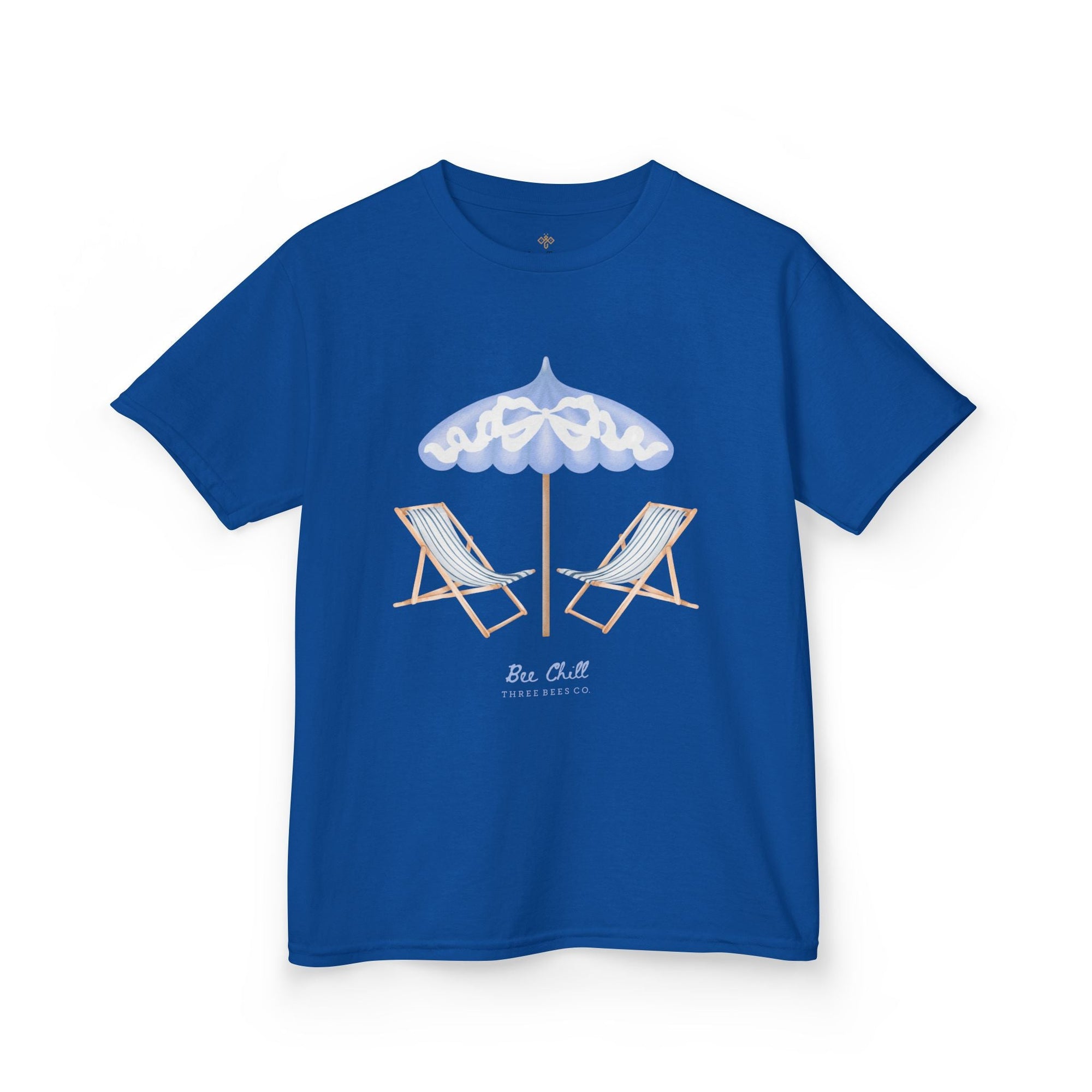 Be Chill Girls Beach Chairs and Umbrella Short Sleeve Youth Hive Tee