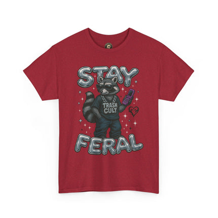 Stay Feral Chrome Raccoon Tee – Y2K Streetwear Trash Cult Shirt