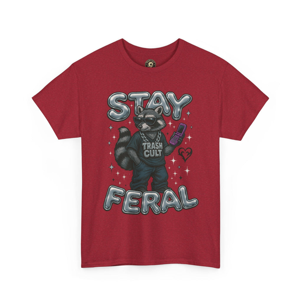 Stay Feral Chrome Raccoon Tee – Y2K Streetwear Trash Cult Shirt
