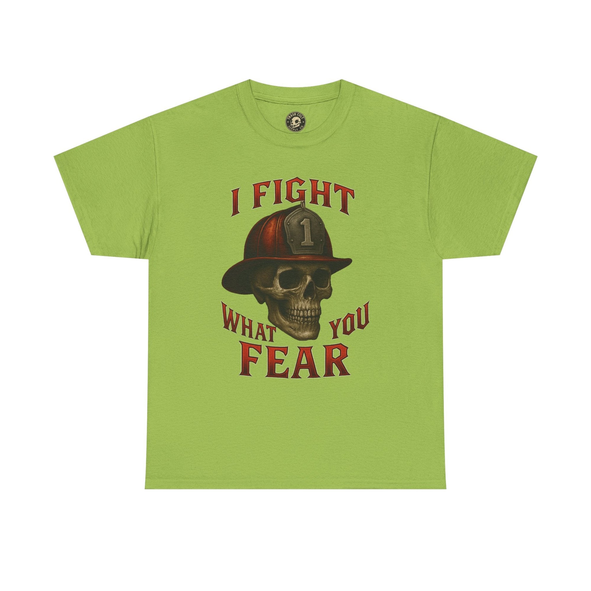 Skull Firefighter Tee - I Fight What You Fear, Casual Shirt, Gift for Firefighters, Halloween Costume, Unisex Apparel