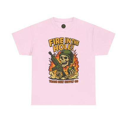 Fire in the Hole! Skeleton Soldier T-Shirt – Trash Cult Supply Co. | Gildan 5000 Combat Graphic Tee