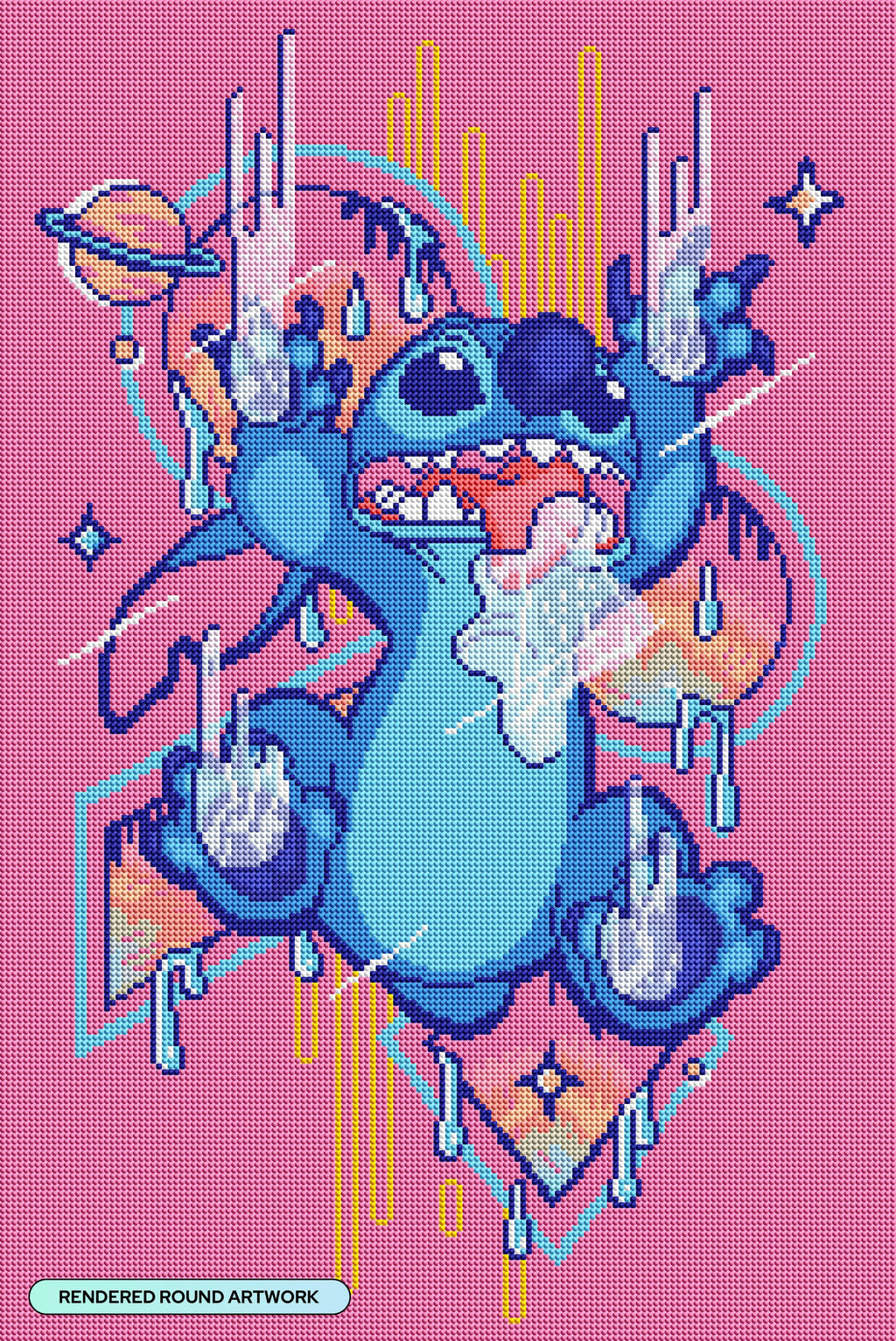 Diamond Art Club – Retro Stitch Licensed Disney Diamond Painting (Round Drill, 17" x 25")