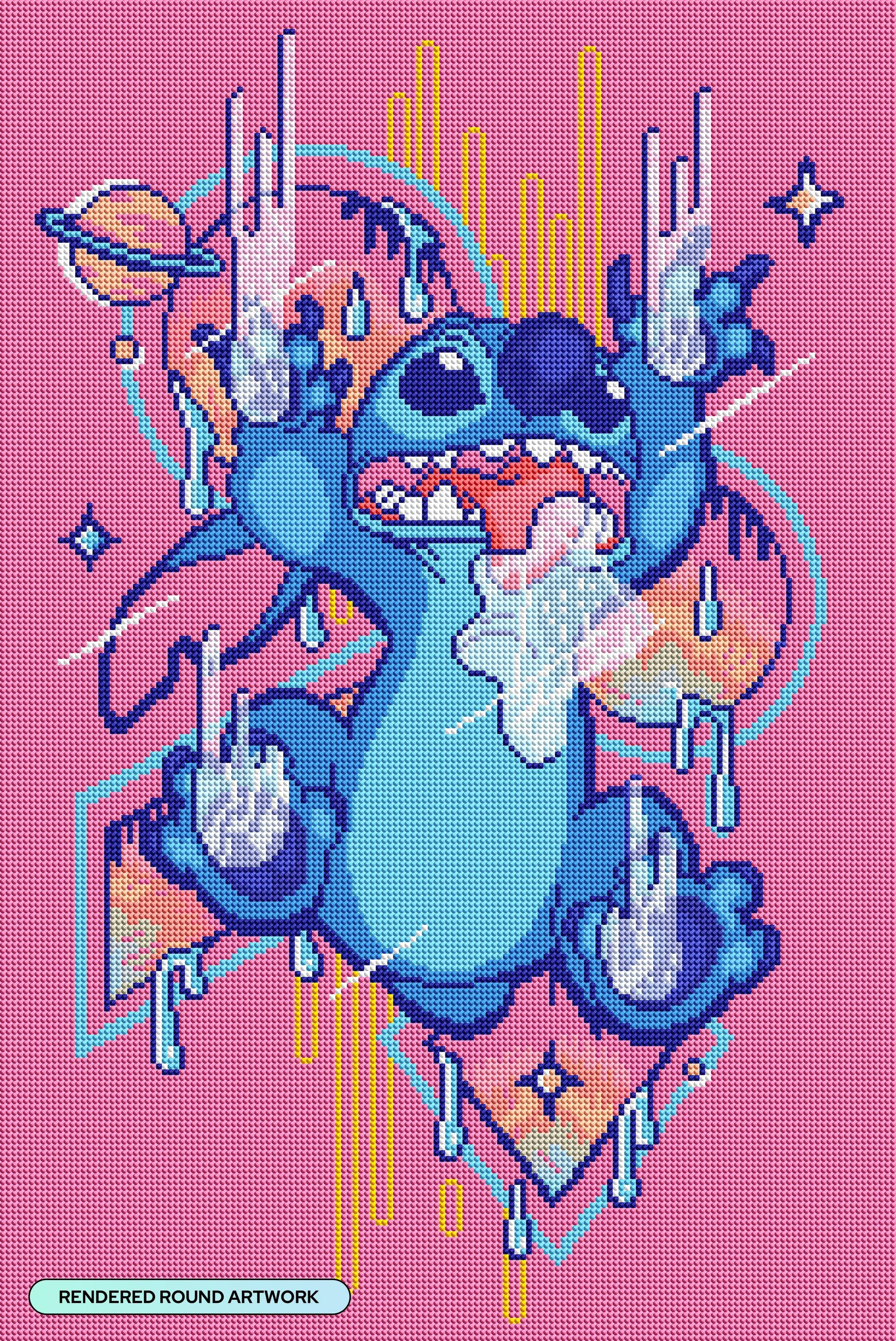 Diamond Art Club – Retro Stitch Licensed Disney Diamond Painting (Round Drill, 17" x 25")