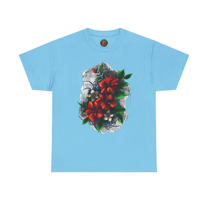 Crimson Bloom Tattoo T-Shirt – Lara Davenport x Trash Cult Supply Co. Collab (Gildan 5000)