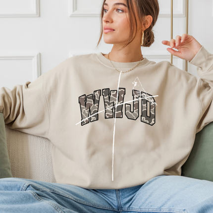 WWJD Camo | Gildan Sweatshirt