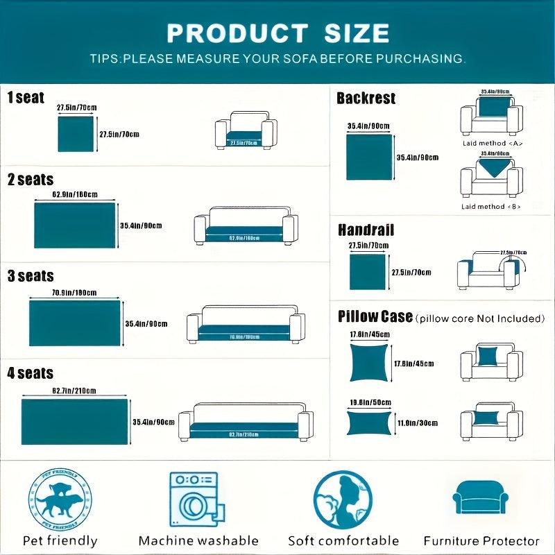 Boho Sofa Cover, Handmade Thickened Non-Slip Slipcover for Home