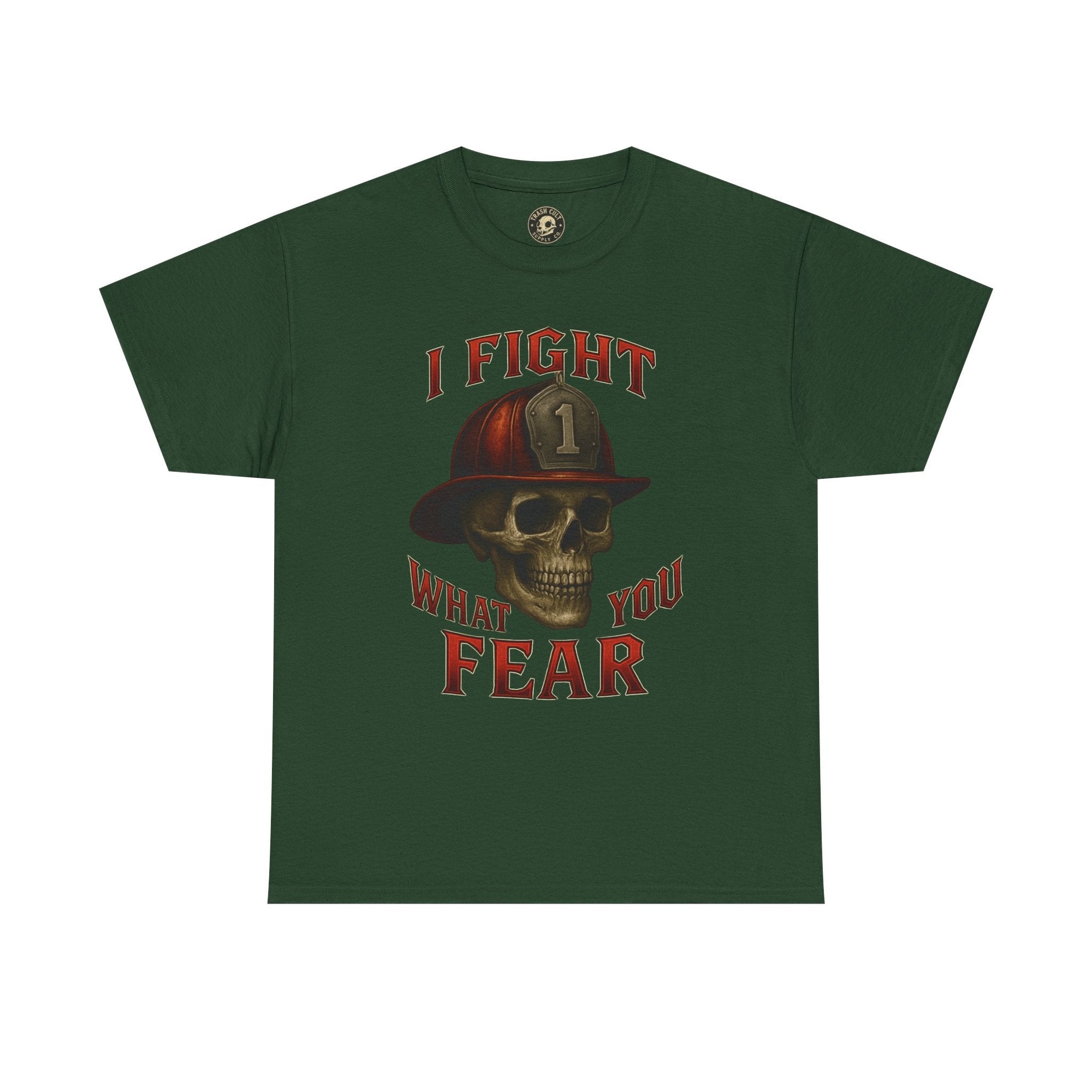 Skull Firefighter Tee - I Fight What You Fear, Casual Shirt, Gift for Firefighters, Halloween Costume, Unisex Apparel