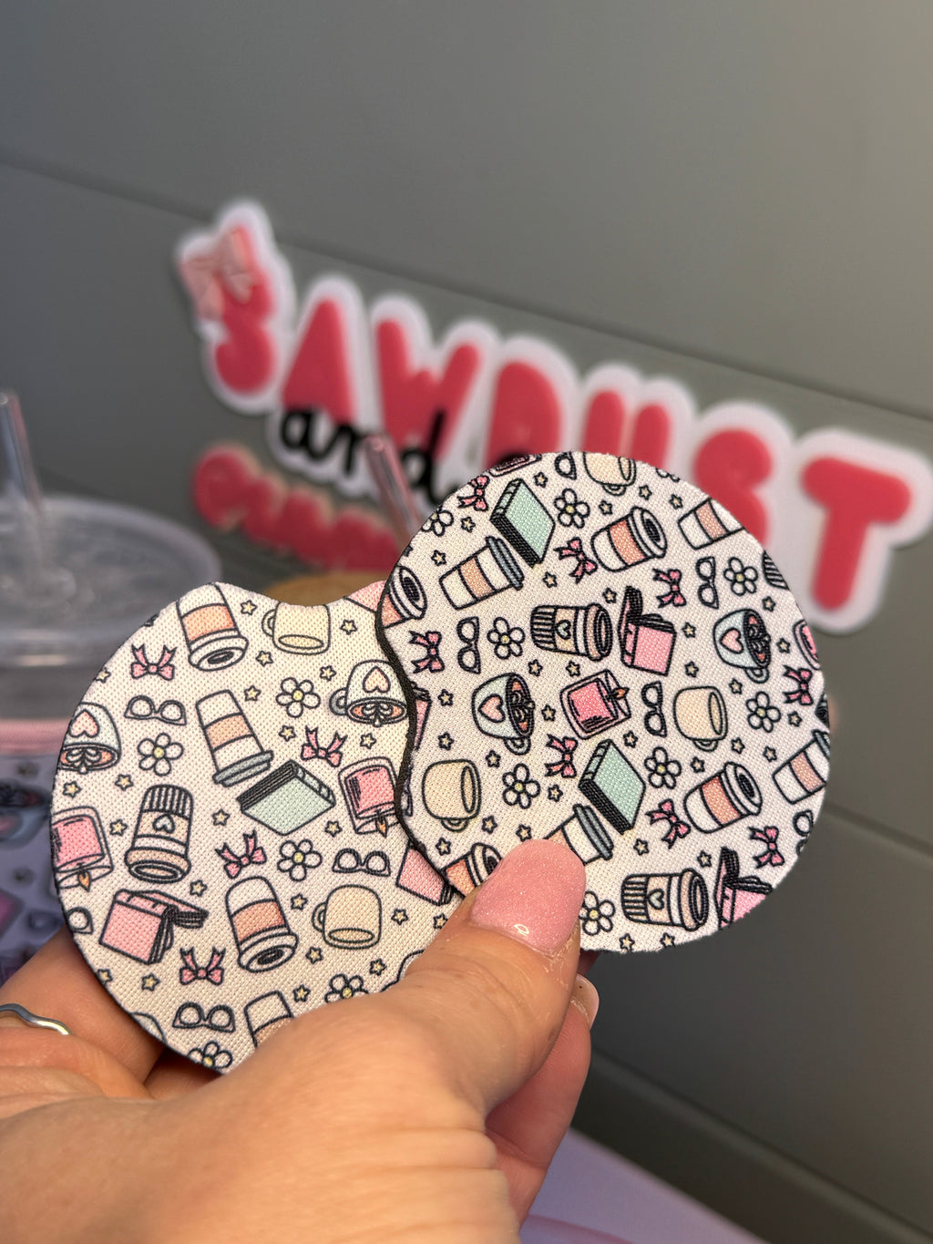 Cozy Reader Car Coasters