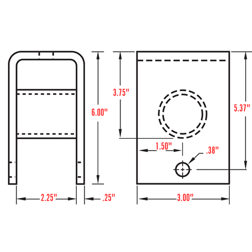 2" Wide Slipper Spring Rear Hanger - HG-3028-R