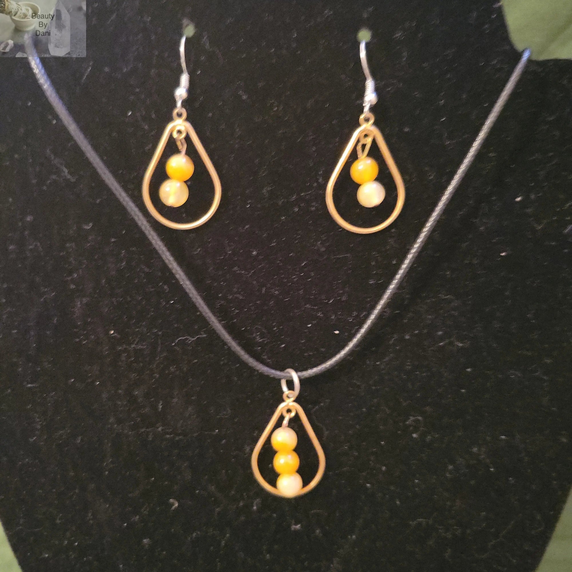 Citrine Earrings and Necklace Set