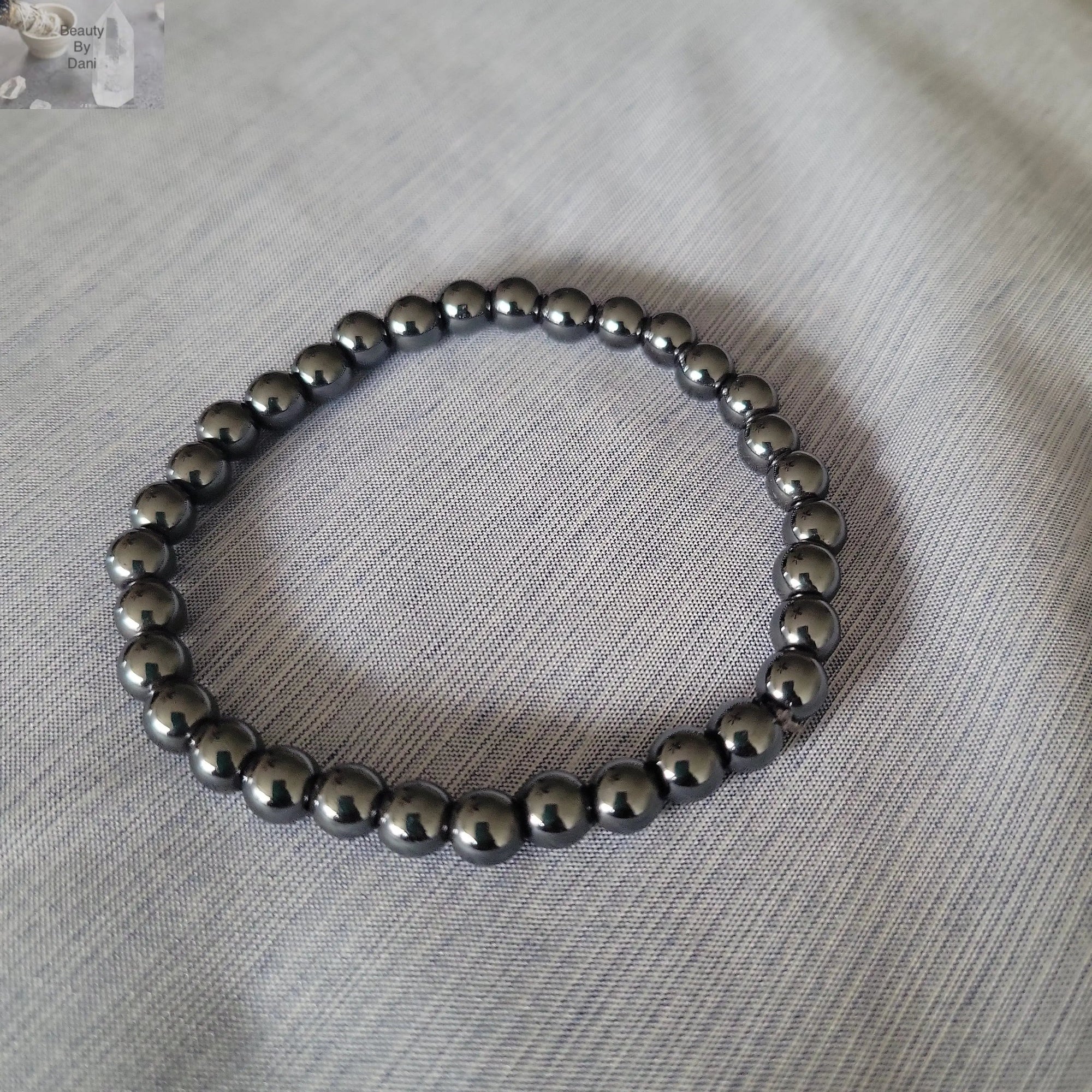 Hematite Grounding Bracelet 6mm - 7.5in