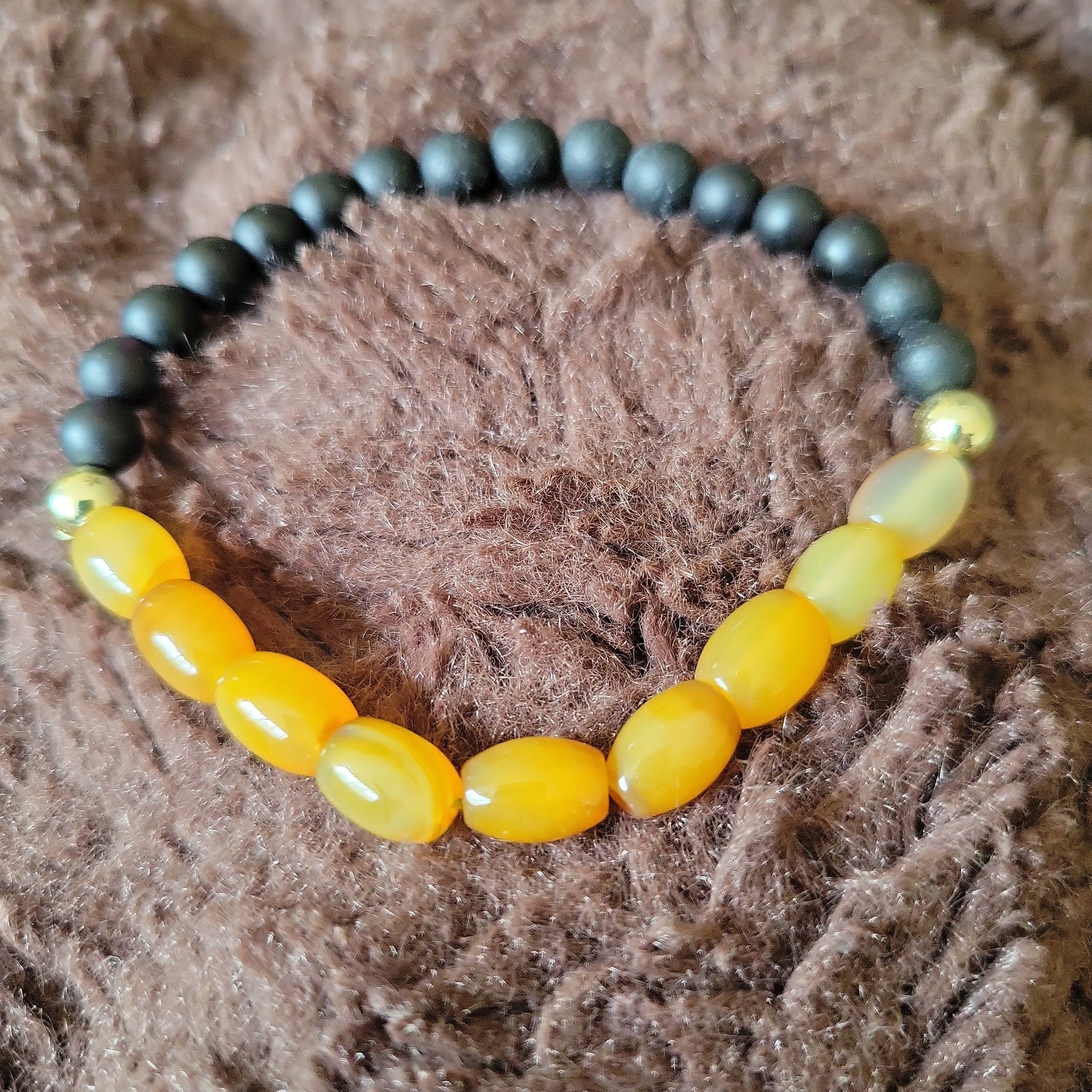 Honey Citrine and Hematite Bracelet
