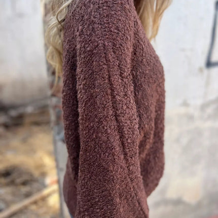 Full Size V-Neck Long Sleeve Sweater Plus Size