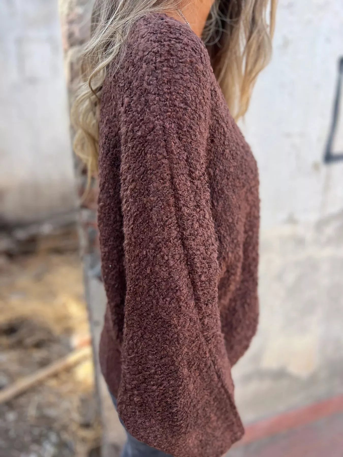 Full Size V-Neck Long Sleeve Sweater Plus Size