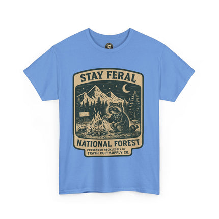 Stay Feral National Forest Shirt – Vintage Raccoon Camping Tee – Trash Cult Supply Co – Gildan 5000