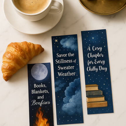 Fall & Cozy Bookmark Bundle – Autumn-Inspired 3-Pack for Readers