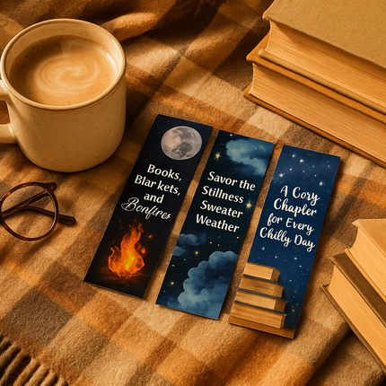 Fall & Cozy Bookmark Bundle – Autumn-Inspired 3-Pack for Readers