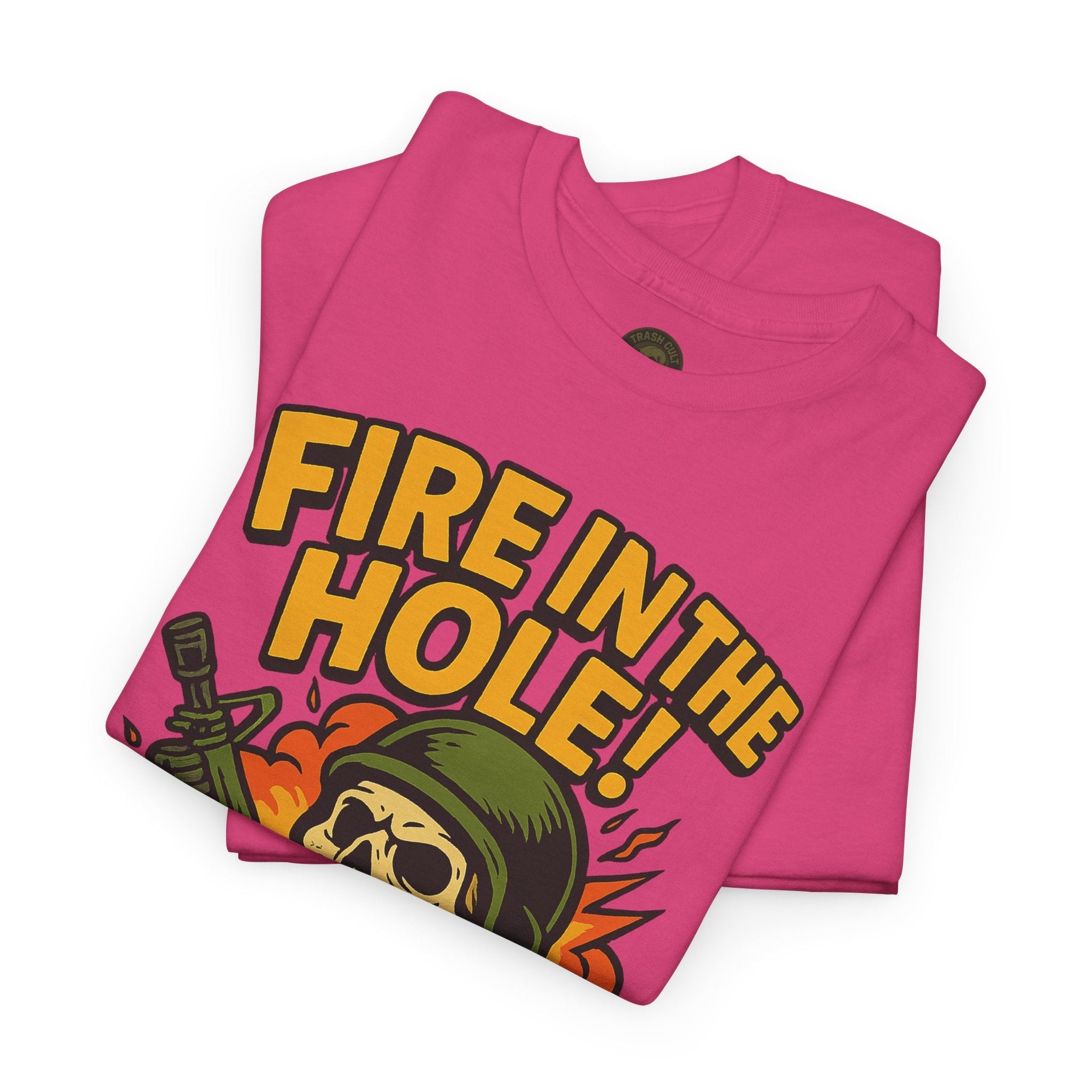 Fire in the Hole! Skeleton Soldier T-Shirt – Trash Cult Supply Co. | Gildan 5000 Combat Graphic Tee