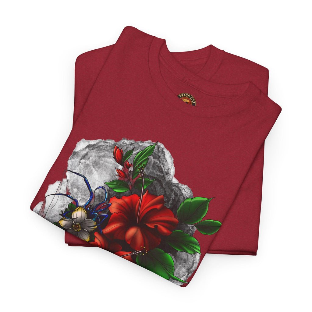 Crimson Bloom Tattoo T-Shirt – Lara Davenport x Trash Cult Supply Co. Collab (Gildan 5000)