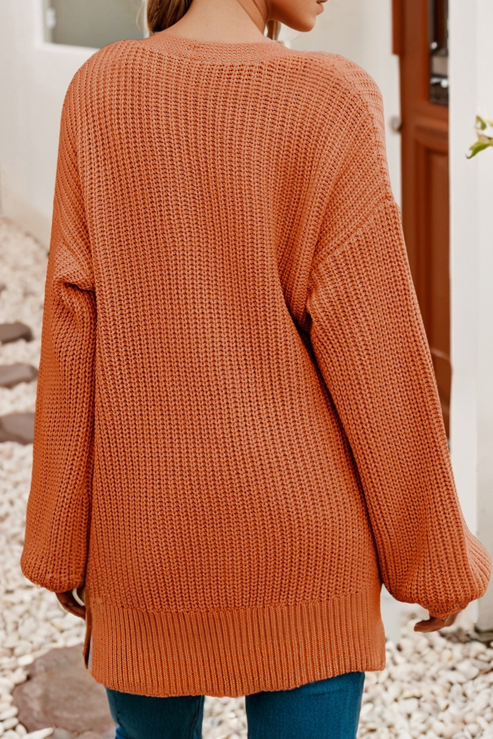 Thread & Co. Boutique, LLC Button Front V Neck Chunky Cardigan