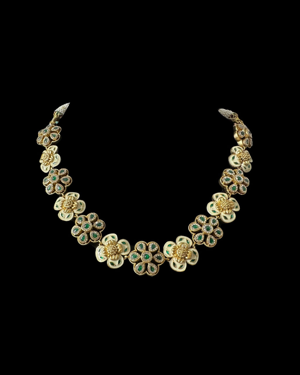 DNS189 meenakari gold plated  necklace with jhumka  set  (READY TO SHIP )