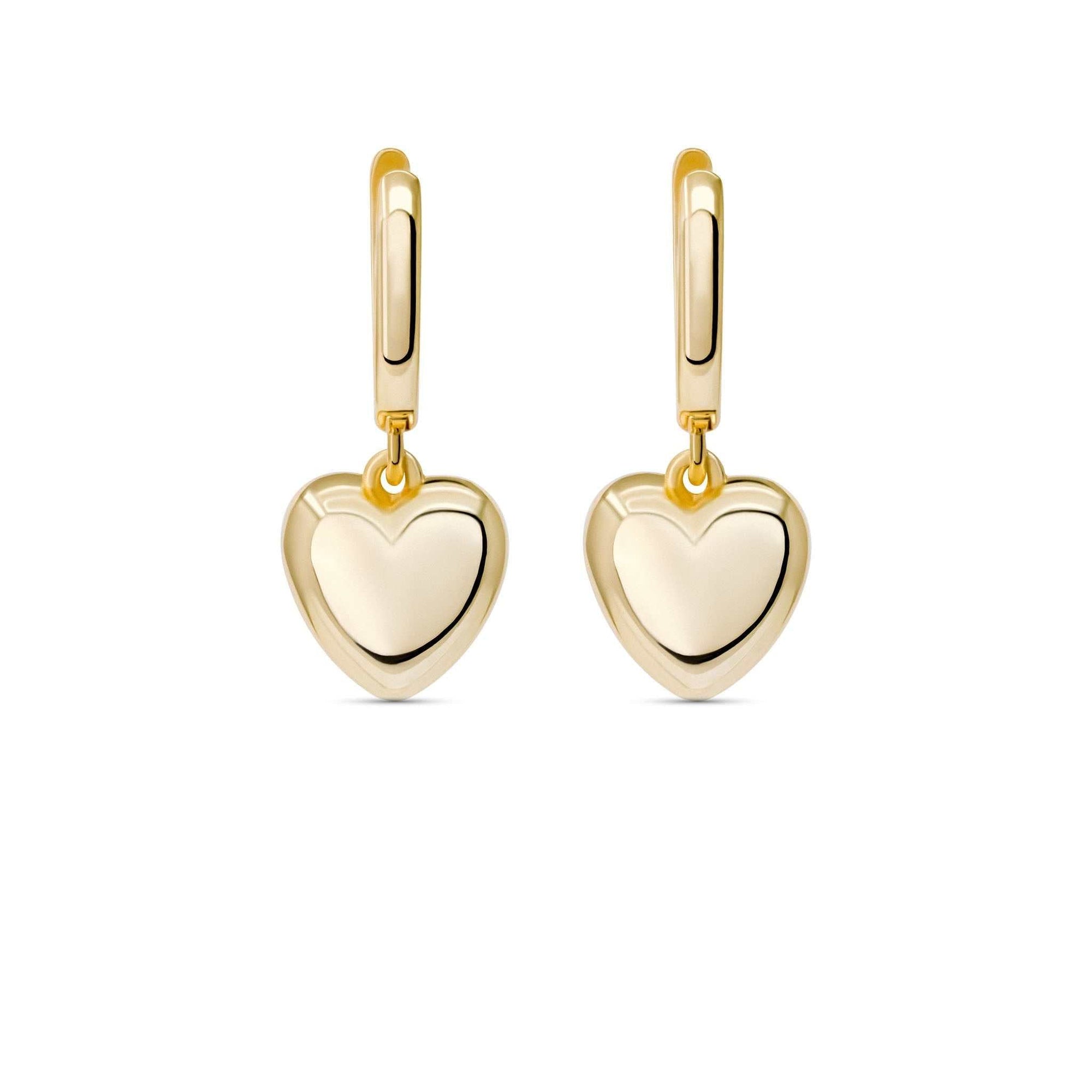 Puffed Heart Drop Earrings
