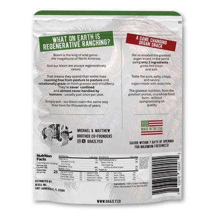 Bison Heart Crisps - 100% Grass-Fed/Finished